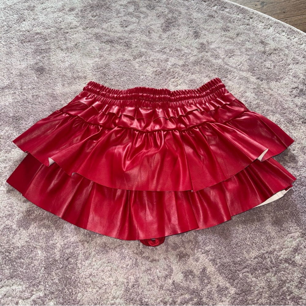 Red Ruffled Women's Skort - Picture 5 of 6